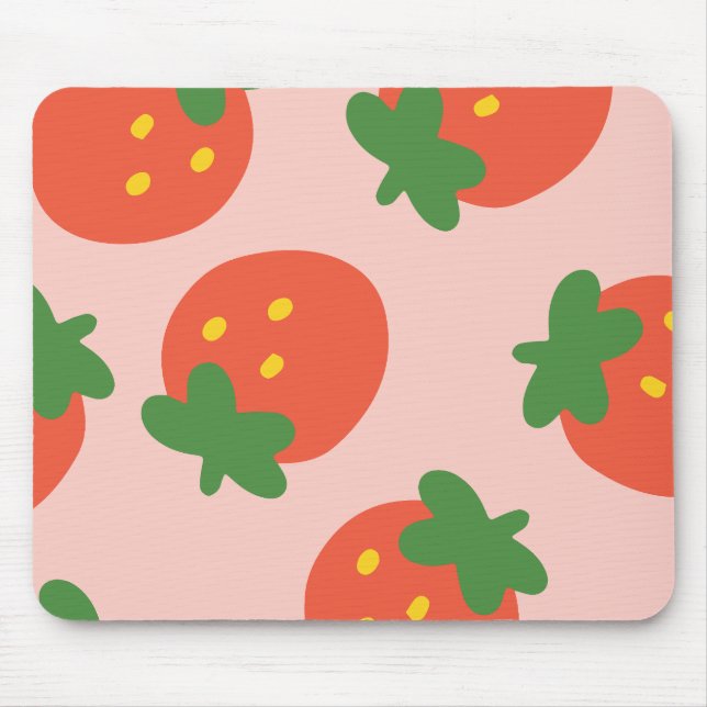 Cute strawberry pattern mouse pad (Front)
