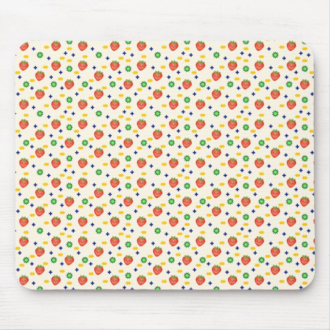 Cute Strawberry Pattern Mouse Pad (Front)