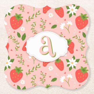 Cute Strawberry Pattern Paper Coaster