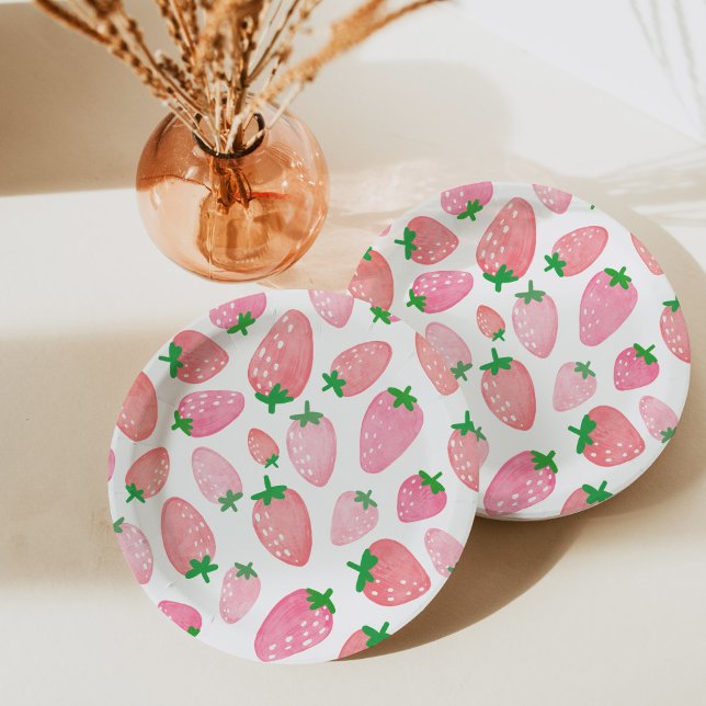 Cute Strawberry Pattern Paper Plate (Creator Uploaded)