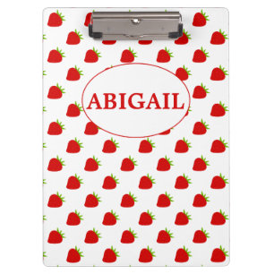 Cute Strawberry Pattern   Personalised Clipboard