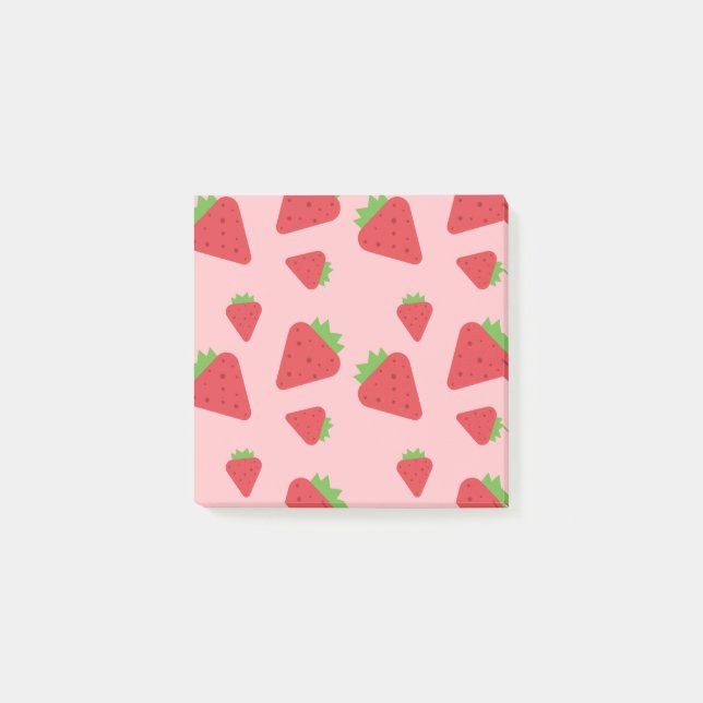 Cute Strawberry Pattern  Post-it Notes (Front)