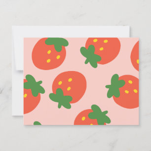 Cute strawberry pattern postcard