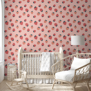 Cute Strawberry Pattern Seamless Wallpaper