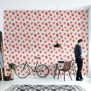 Cute Strawberry Pattern Seamless Wallpaper