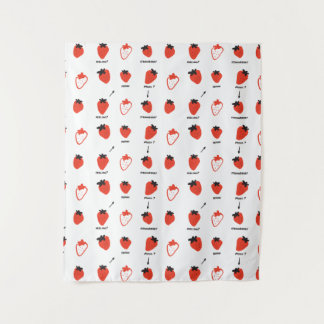 Cute Strawberry Pattern Tapestry Room Decor
