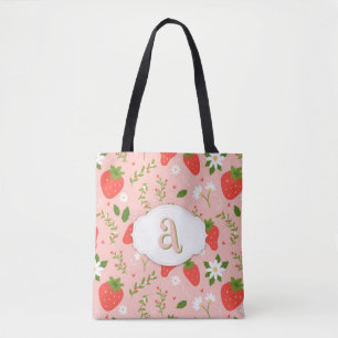Cute Strawberry Pattern Tote Bag