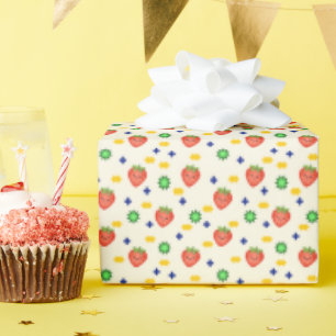 Cute Strawberry Pattern Wrapping Paper
