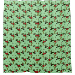 Cute Strawberry Plants Design  Shower Curtain