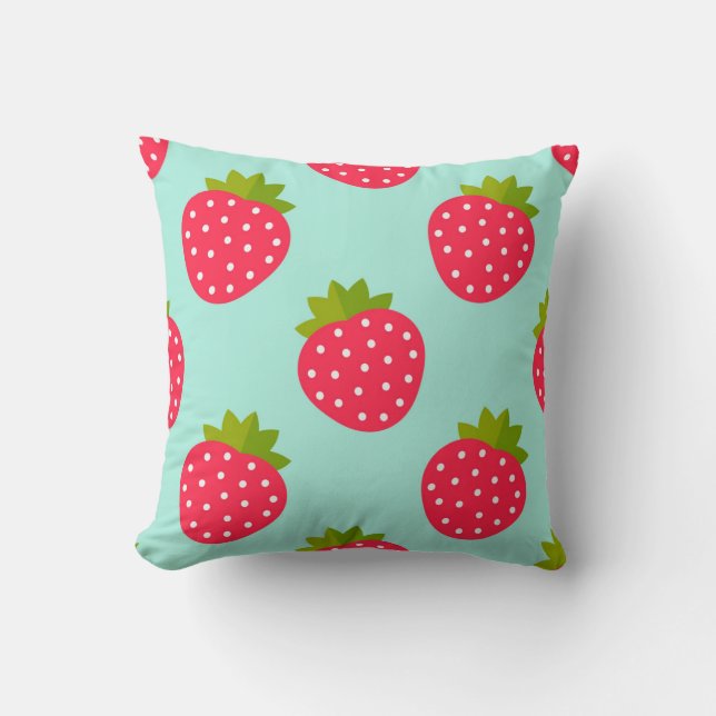 Cute strawberry Throw Pillow (Front)