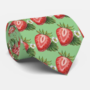 Cute strawberry tiled fruit pattern tie