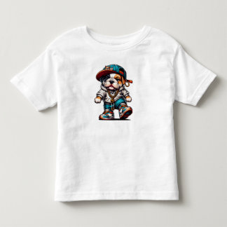 Cute Streetwear Bulldog Puppy Boys Toddler T-Shirt
