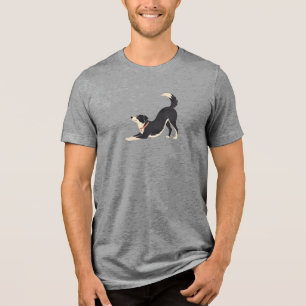 Cute Stretching Dog Illustratio Tri-Blend Shirt