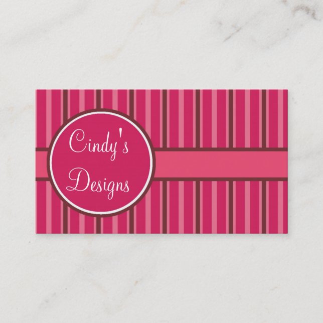 Cute Stripe Business Card (Front)