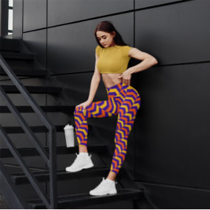 Cute Stripe Chevron Workout Leggings