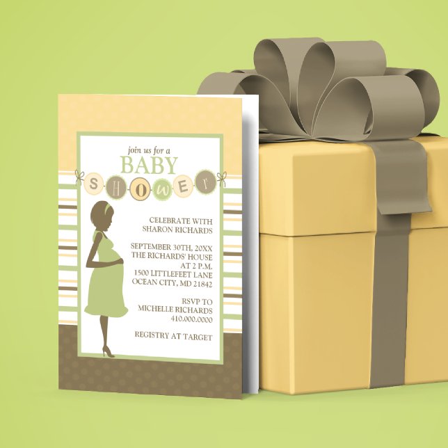 Cute Striped Baby Shower Invitation (Creator Uploaded)