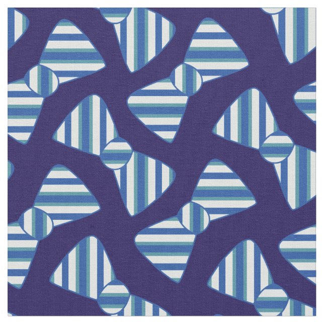 Cute Striped Bowties Blue Baby Boy Fabric (Close Up)