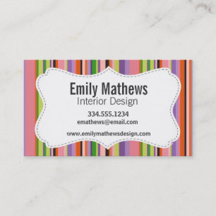Cute Striped Business Card