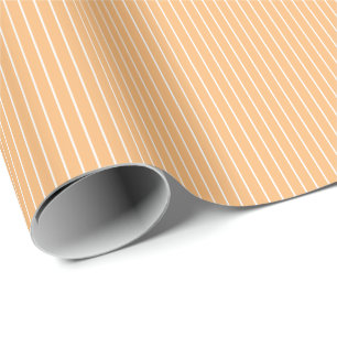 Cute Stripes Light Orange and White Wrapping Paper