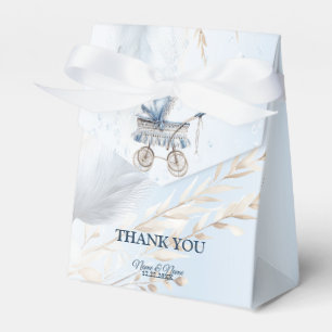Cute Stroller Blue Floral Beautiful Party Favour Box
