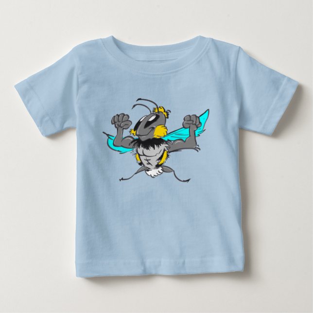 Cute Strong Bumble Bee Cartoon T-Shirt (Front)