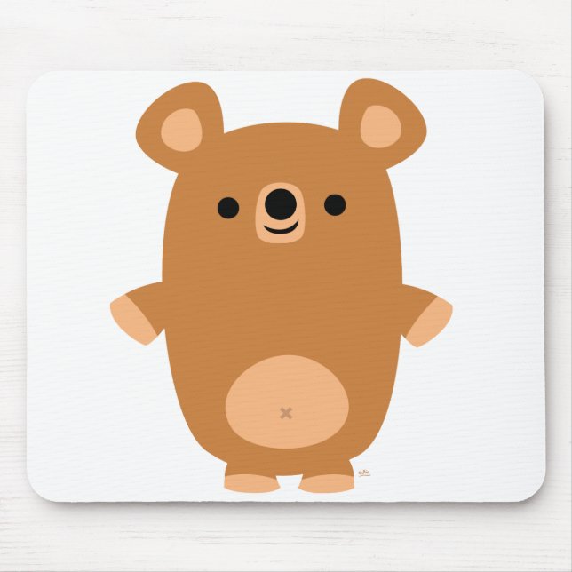 Cute Strong Cartoon Bear mousepad (Front)