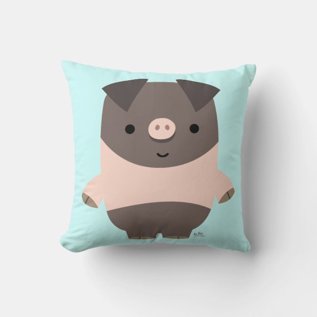 Cute Strong Cartoon Pig Pillow (Front)
