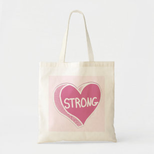 Cute Strong Pink Love Heart Tote Bag
