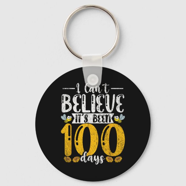 Cute Student Bee I Cant Believe Its Been 100 Days  Key Ring (Front)