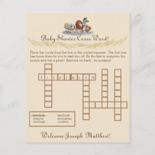 Cute Stuffed Animal Themed Crossword Game Flyer