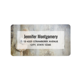 Cute Stuffed Bear Rustic Wooden Wall Label