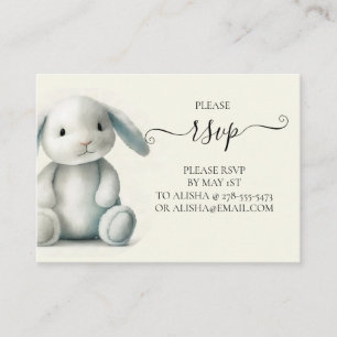 CUTE STUFFED BUNNY RSVP CARD