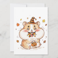 Cute Stuffed Cheeks Halloween Hamster Trick or Tre