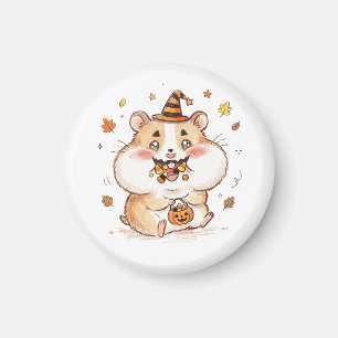 Cute Stuffed Cheeks Halloween Hamster Trick or Tre Magnet