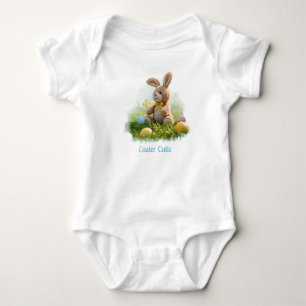 Cute Stuffed Easter Bunny Baby Bodysuit