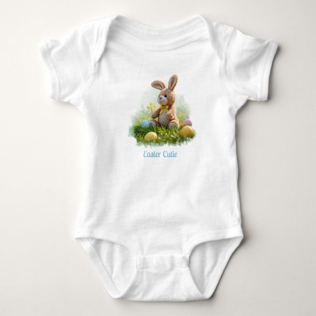 Cute Stuffed Easter Bunny Baby Bodysuit (Front)