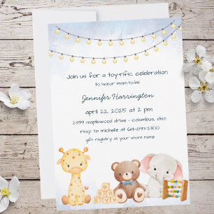 Cute Stuffed Toy Baby Shower Invitation