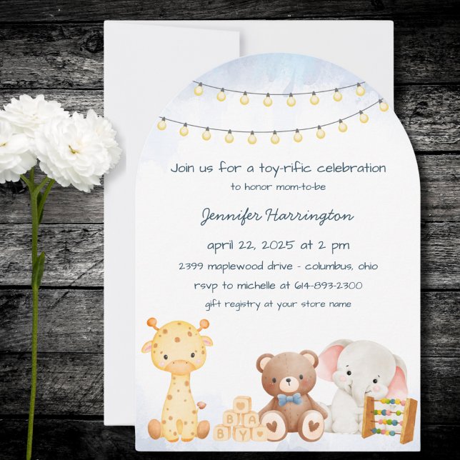 Cute Stuffed Toy Baby Shower  Invitation (Creator Uploaded)