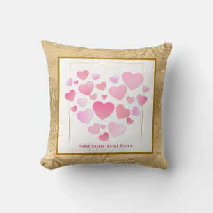 Cute Style Pink Hearts Romantic Valentine's Day Cushion