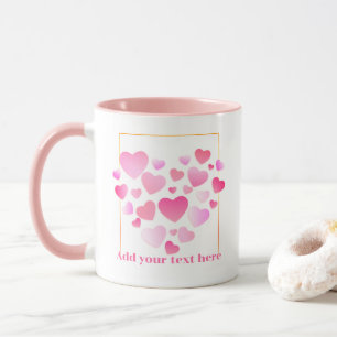 Cute Style Pink Hearts Romantic Valentine's Day Mug