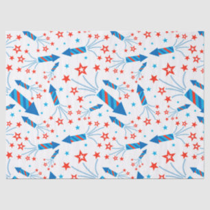 Cute Stylised Fireworks Freedom Pattern Tissue Paper