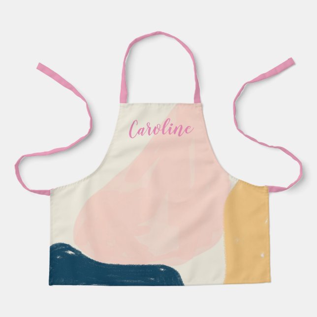 Cute Stylish Blush Pink Abstract Pattern Custom Apron (Front)