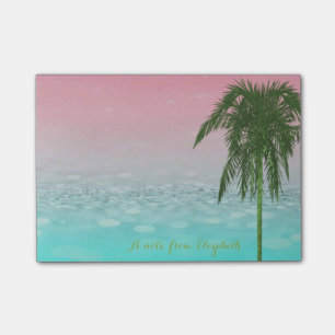 Cute Stylish BokehTropical, Palm Tree,Personalised Post-it Notes