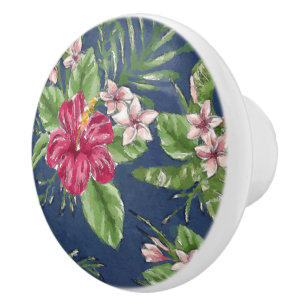 Cute Stylish Colours Tropical Hawaii Floral Ceramic Knob