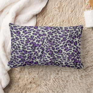 Cute Stylish Elegant Purple Leopard Animal Print  Lumbar Cushion