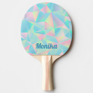 Cute Stylish holographic elegant geometric Ping Pong Paddle