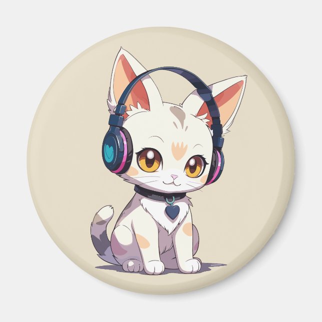Cute Stylish Kitty Magnet (Front)