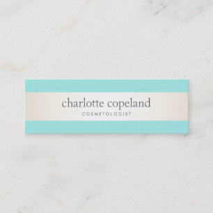 Cute Stylish Stripe Turquoise Hair &  Beauty Mini Business Card
