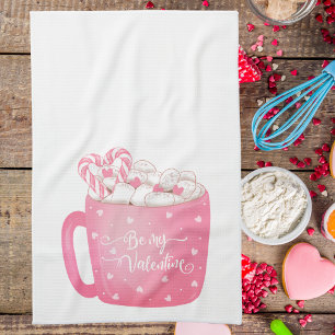 Cute Stylish Watercolor Valentine Tea Towel