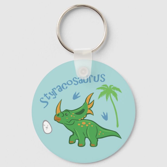 Cute Styracosaurus Key Ring (Front)